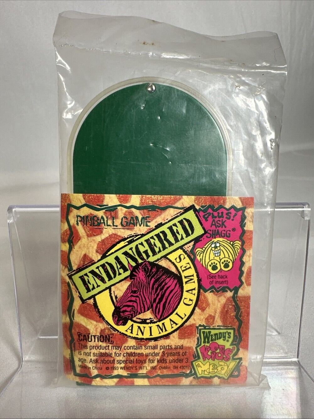 Wendy's Kids Meal, PINBALL Endangered Animal Games Sealed 1993